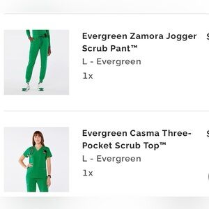 Women's Green Jogger Scrub Pants and Casma Three Pocket Scrub Top